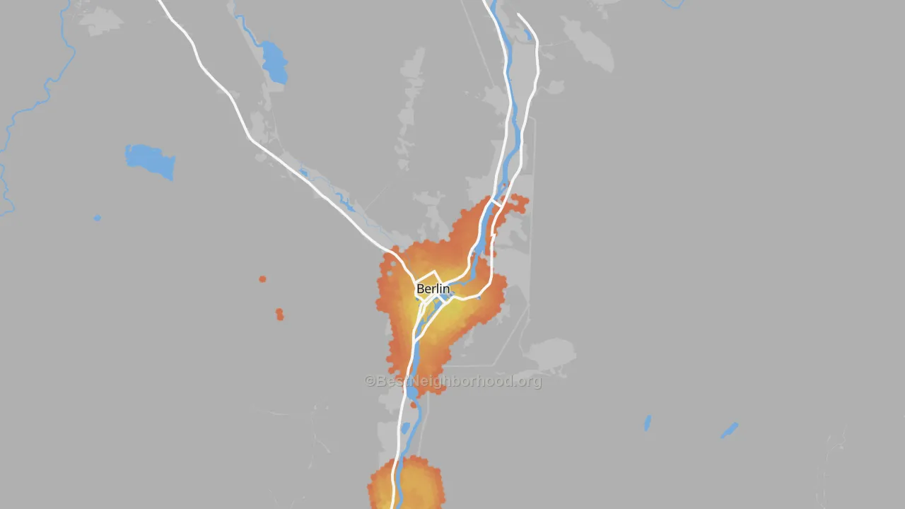 Bike Grade map of Berlin, NH