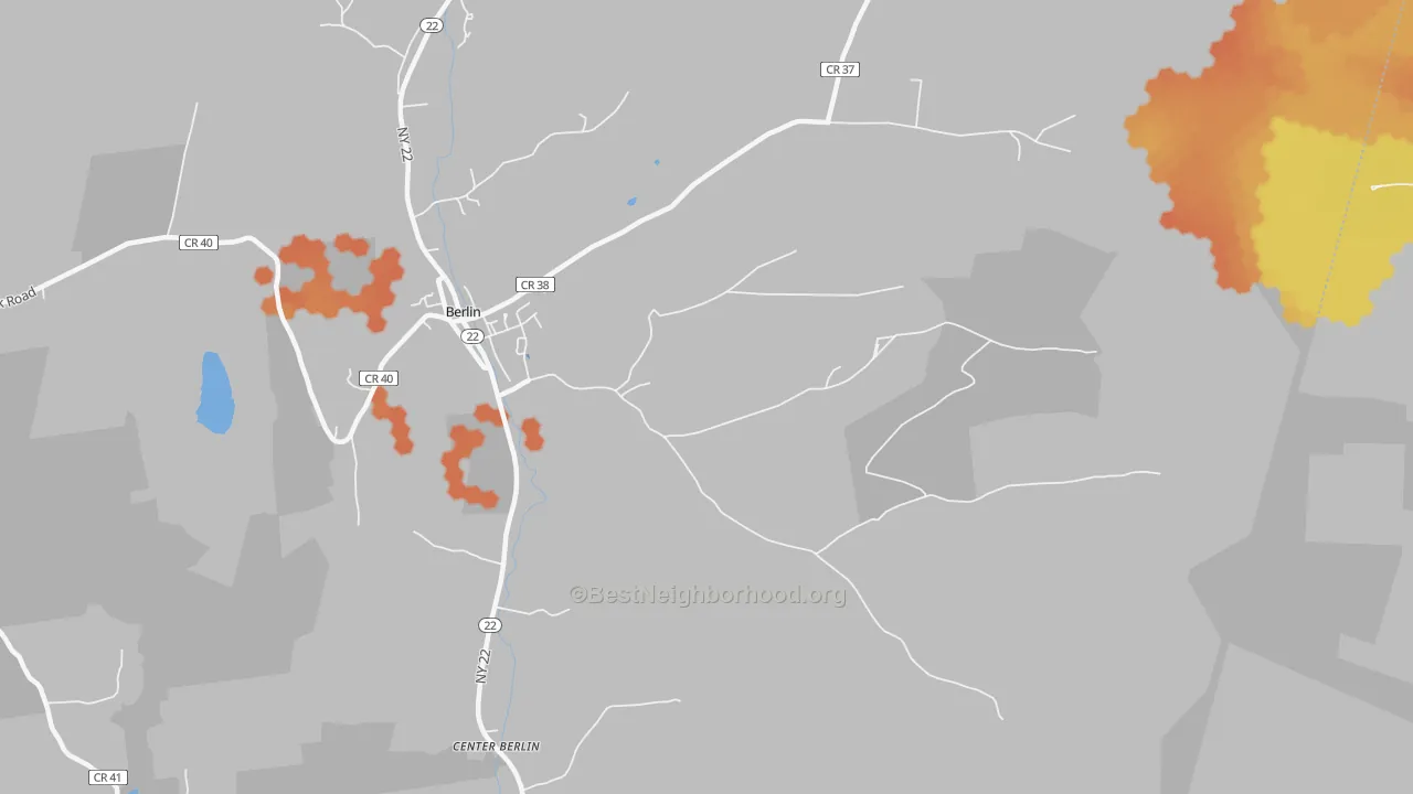 Bike Grade map of Berlin, NY
