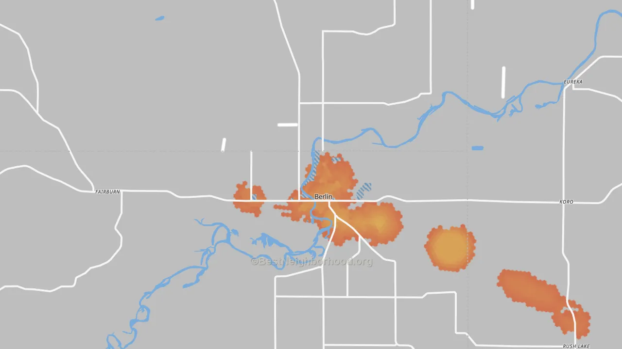 Bike Grade map of Berlin, WI