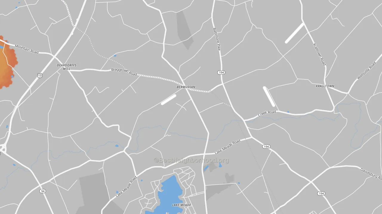 Bike Grade map of Bermudian, PA