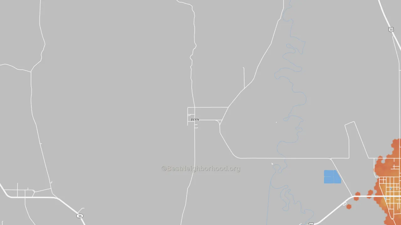 Bike Grade map of Bern, ID