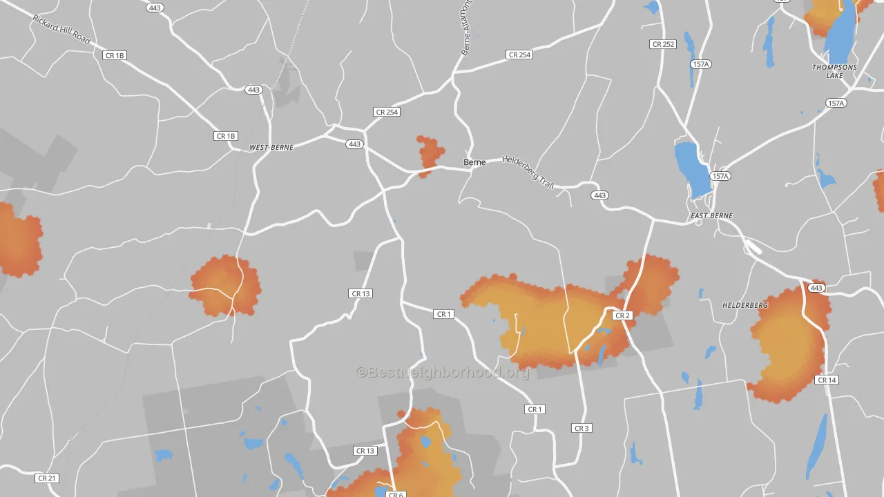 Bike Grade map of Berne, NY
