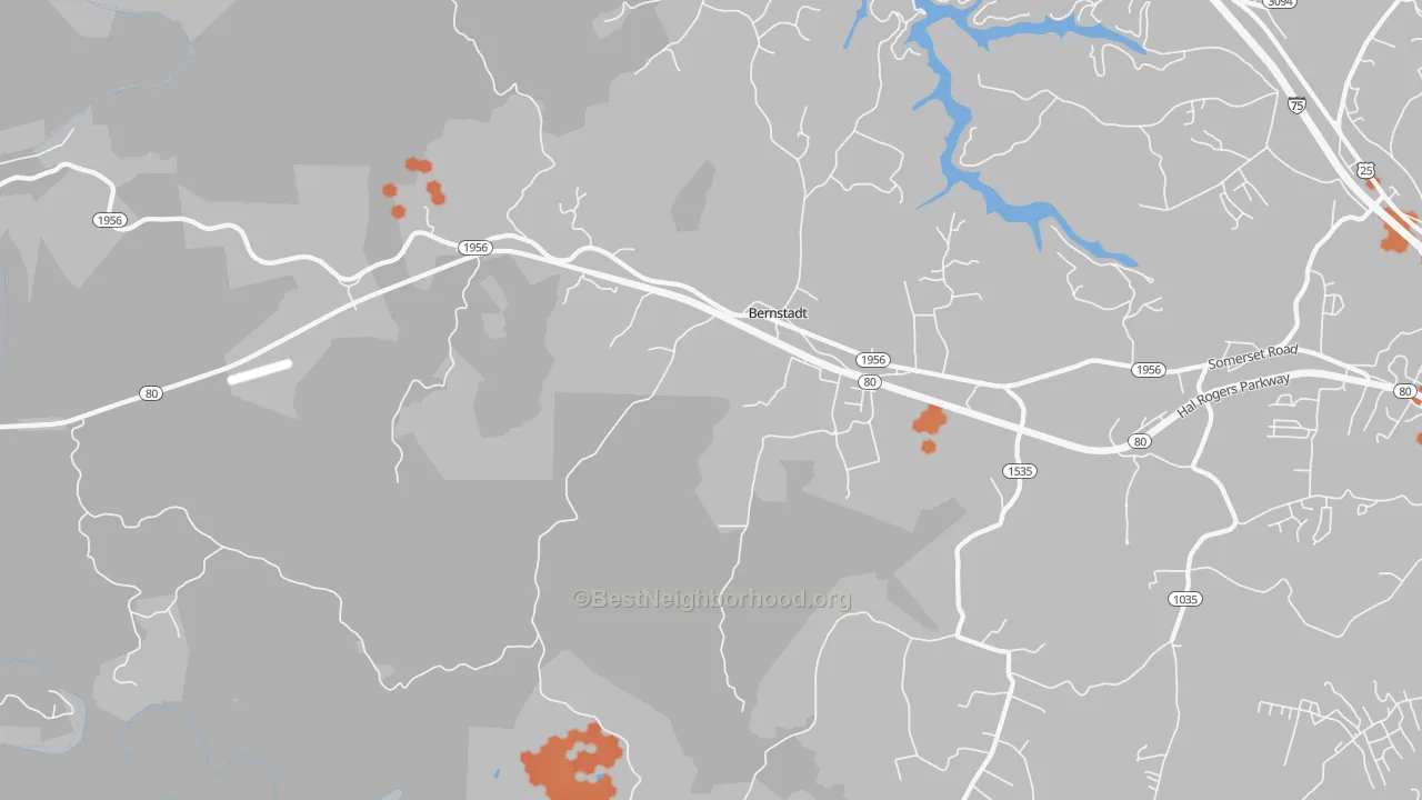 Bike Grade map of Bernstadt, KY