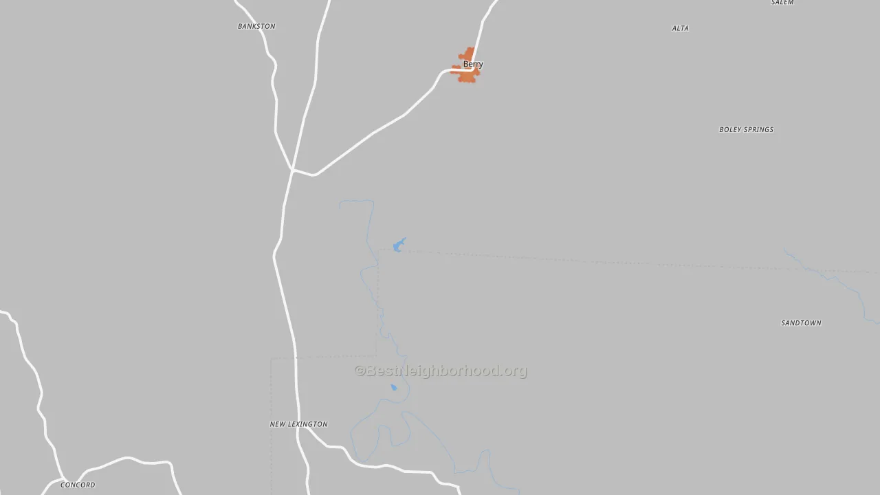 Bike Grade map of Berry, AL