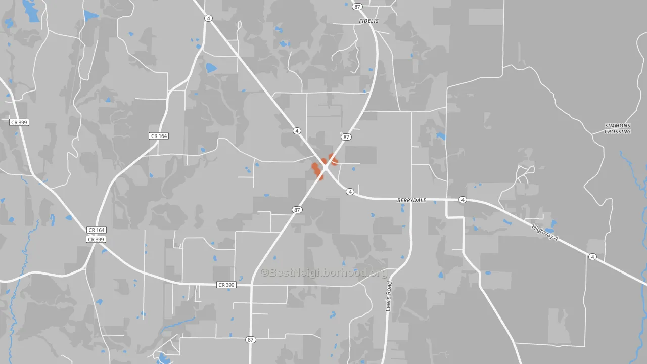 Bike Grade map of Berrydale, FL