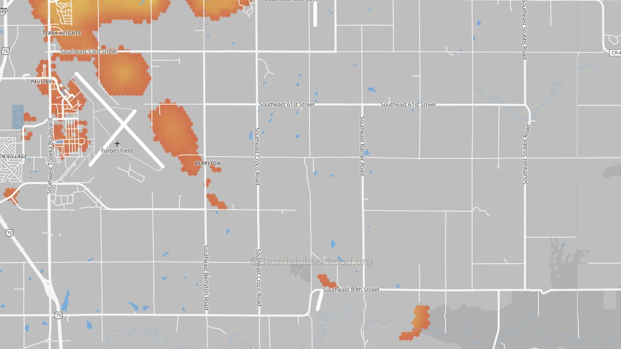 Bike Grade map of Berryton, KS