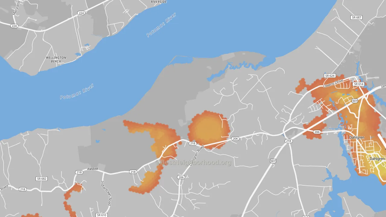 Bike Grade map of Berthaville, VA