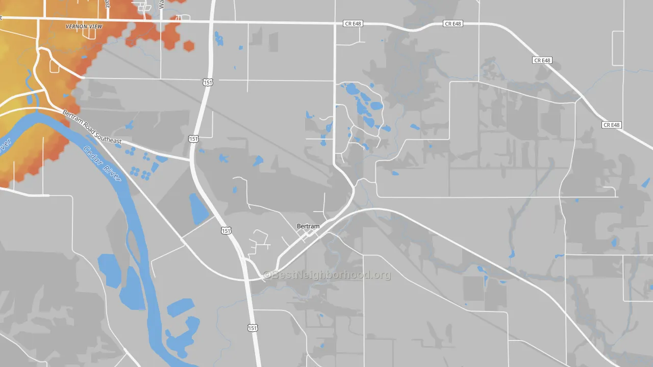 Bike Grade map of Bertram, IA
