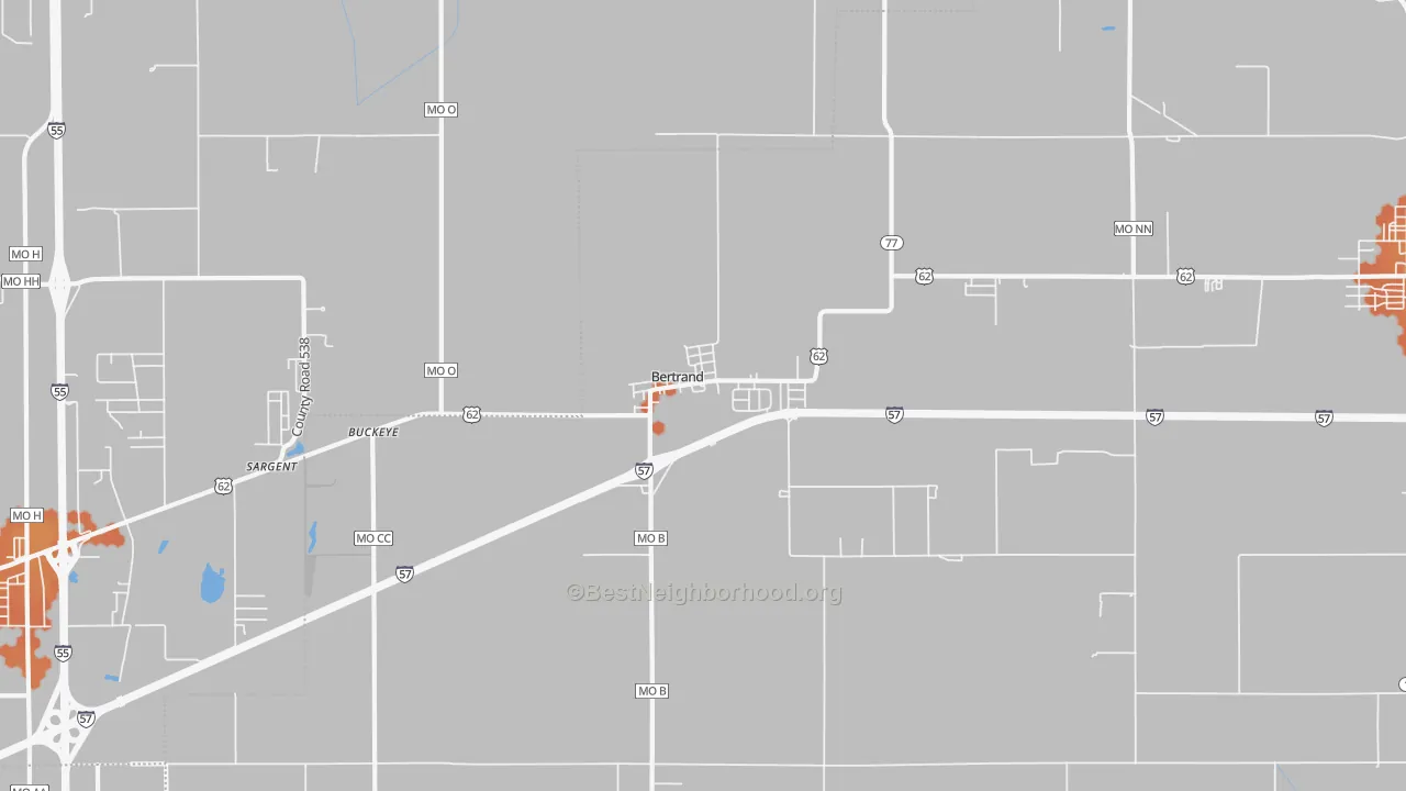 Bike Grade map of Bertrand, MO