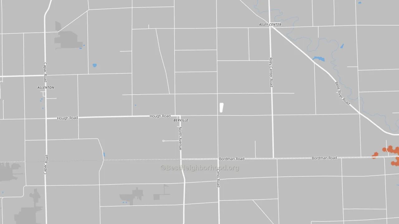 Bike Grade map of Berville, MI