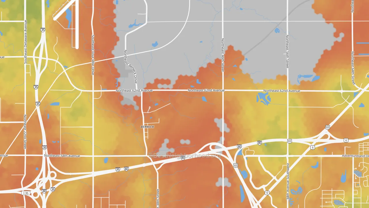 Bike Grade map of Berwick, IA
