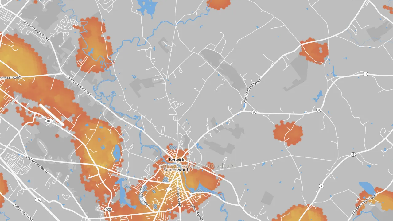 Bike Grade map of Berwick, ME