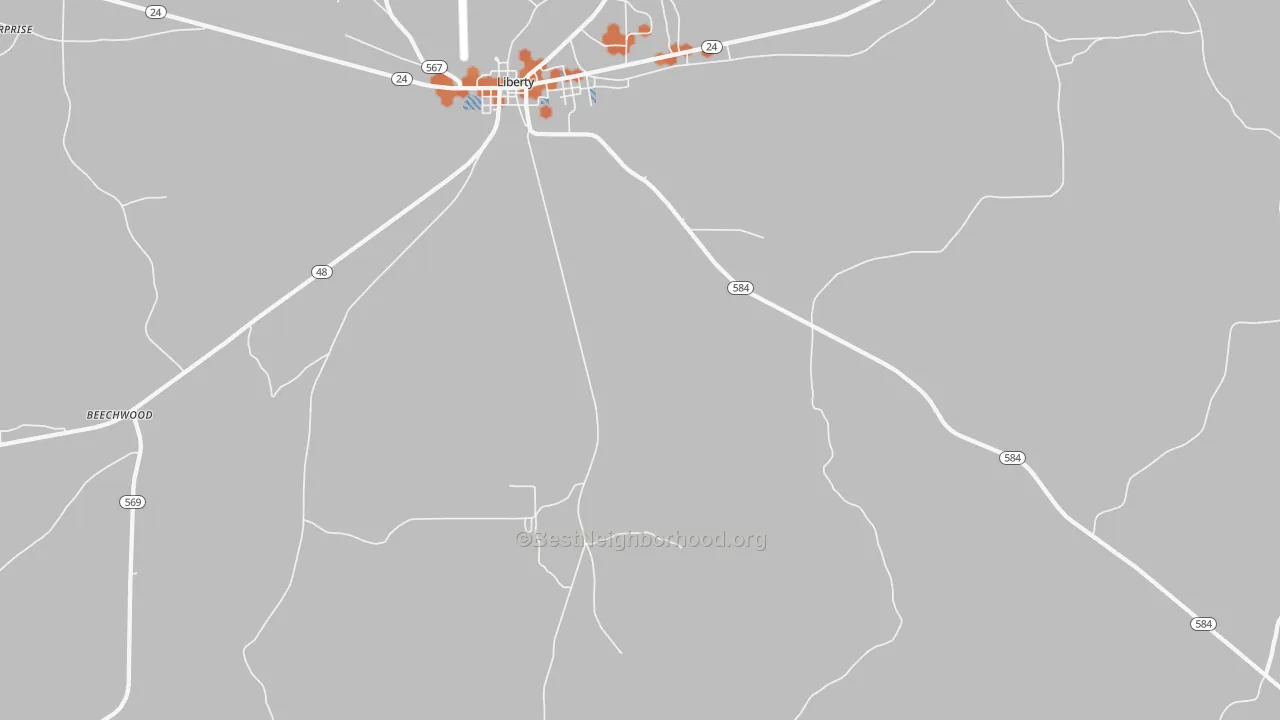 Bike Grade map of Berwick, MS