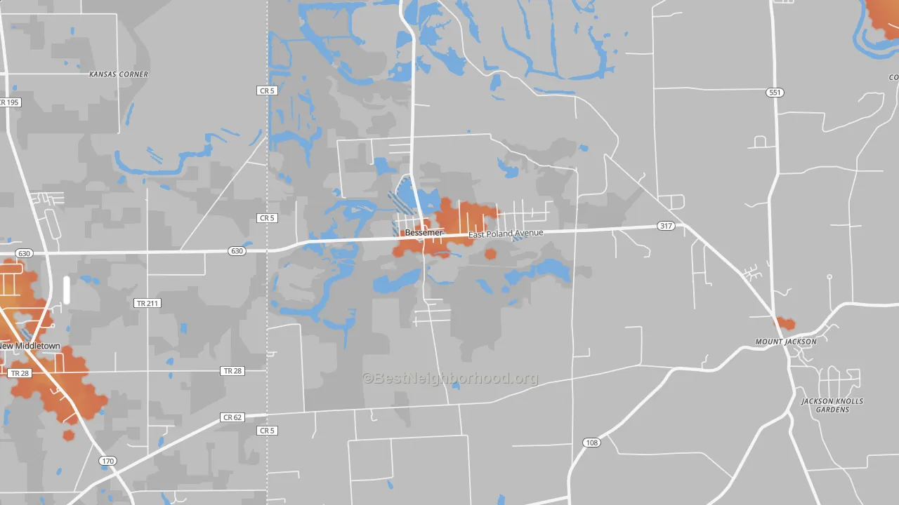 Bike Grade map of Bessemer, PA