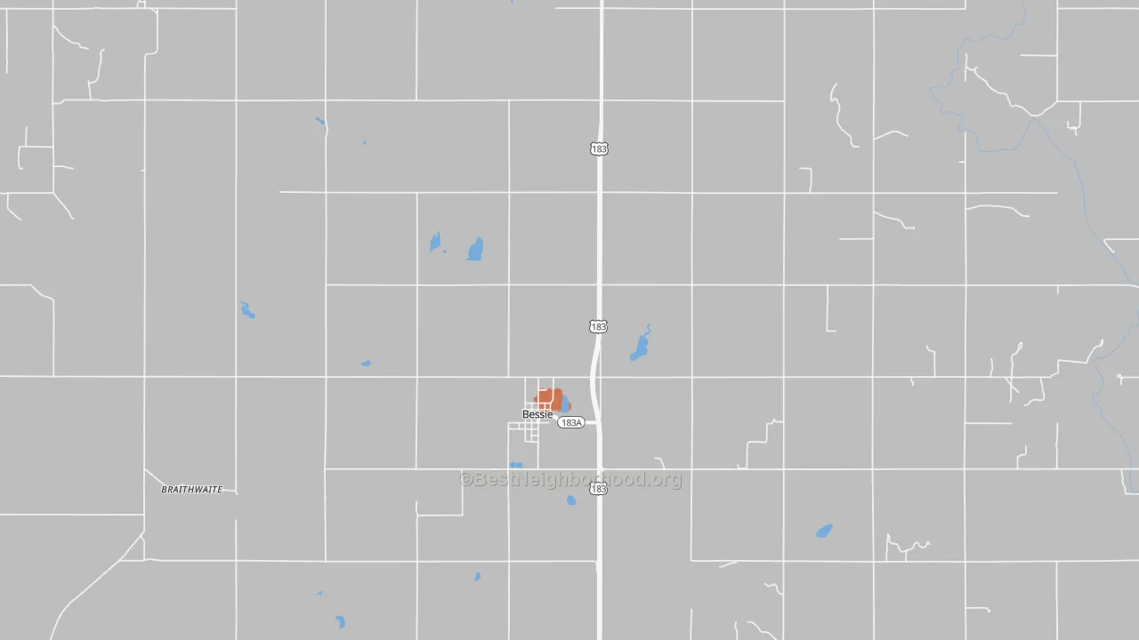 Bike Grade map of Bessie, OK