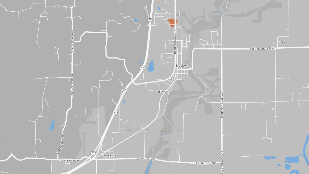 Bike Grade map of Bethany, IN