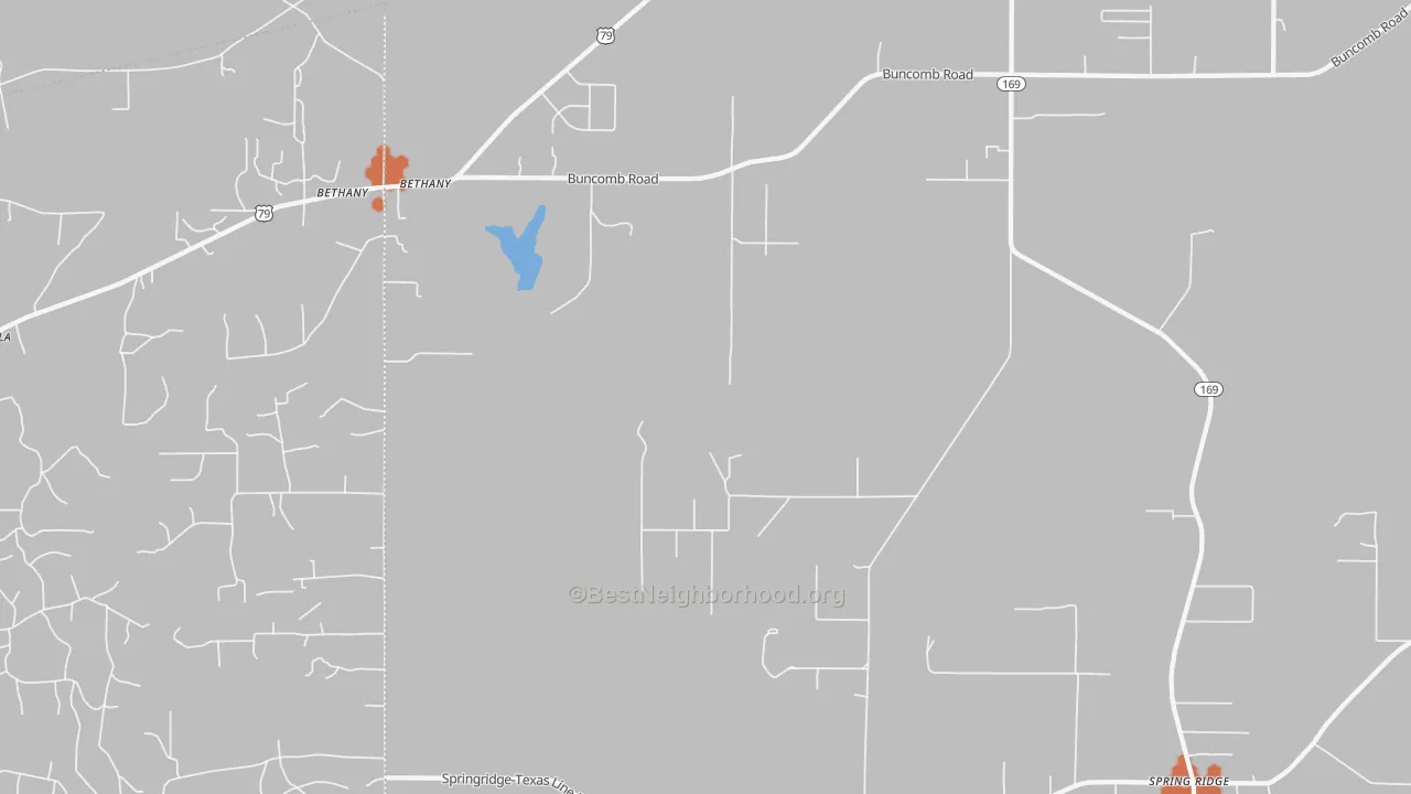 Bike Grade map of Bethany, LA