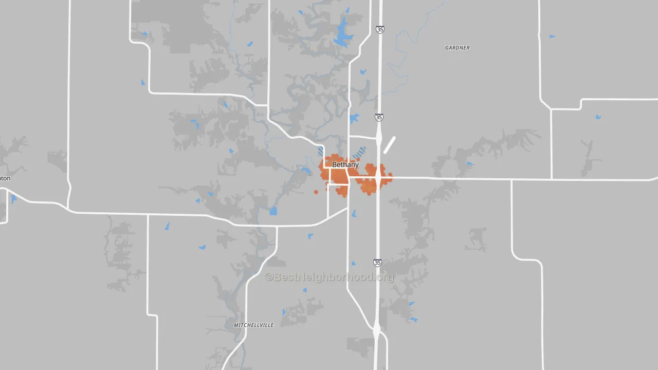Bike Grade map of Bethany, MO