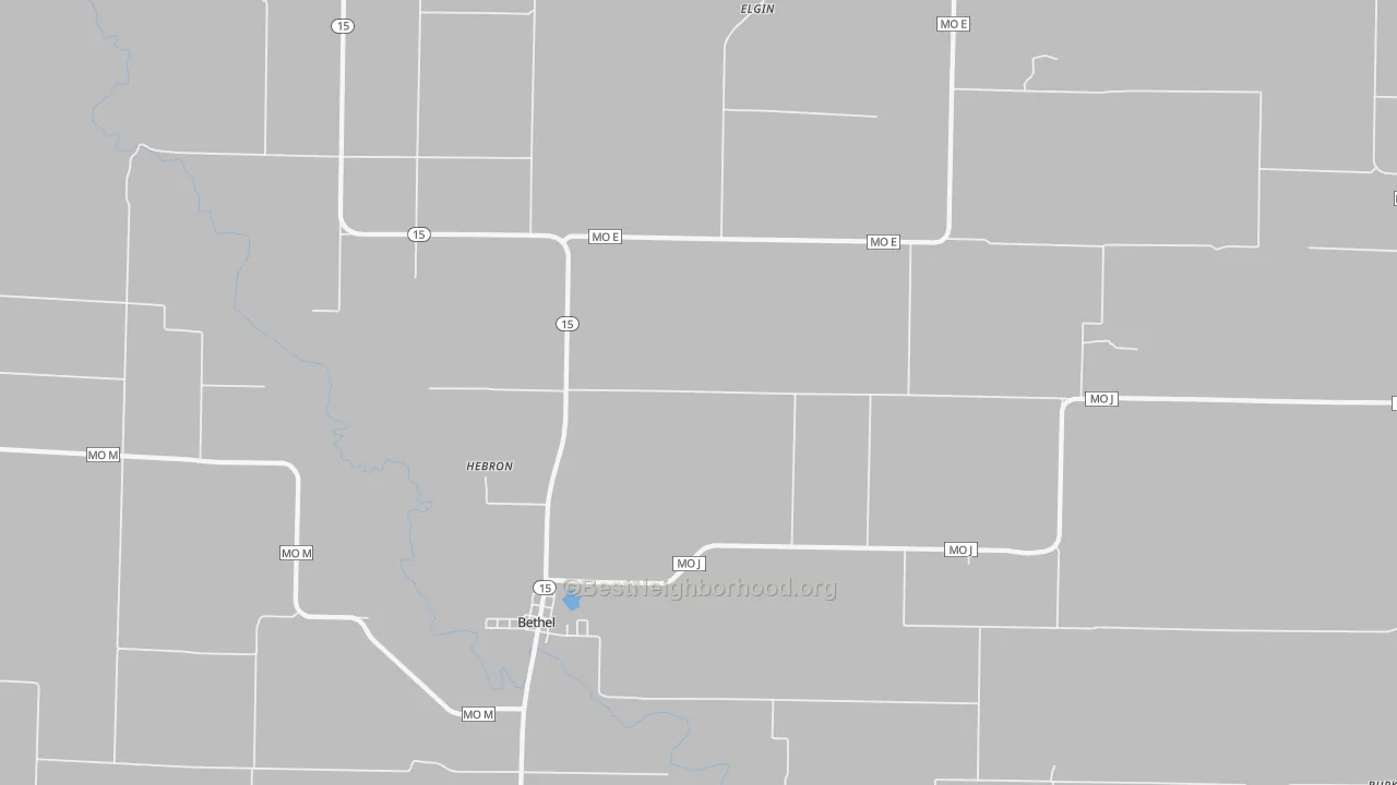 Bike Grade map of Bethel, MO