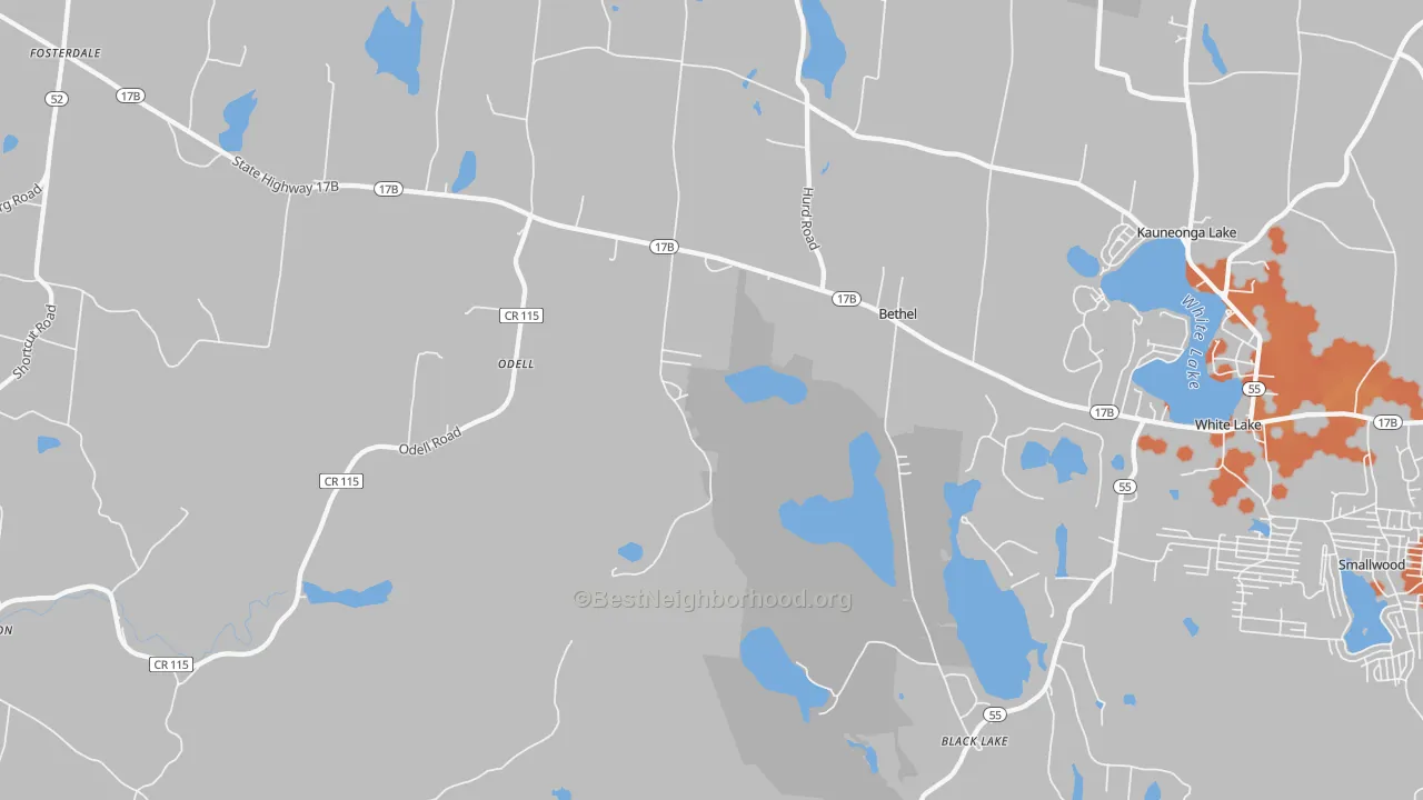 Bike Grade map of Bethel, NY