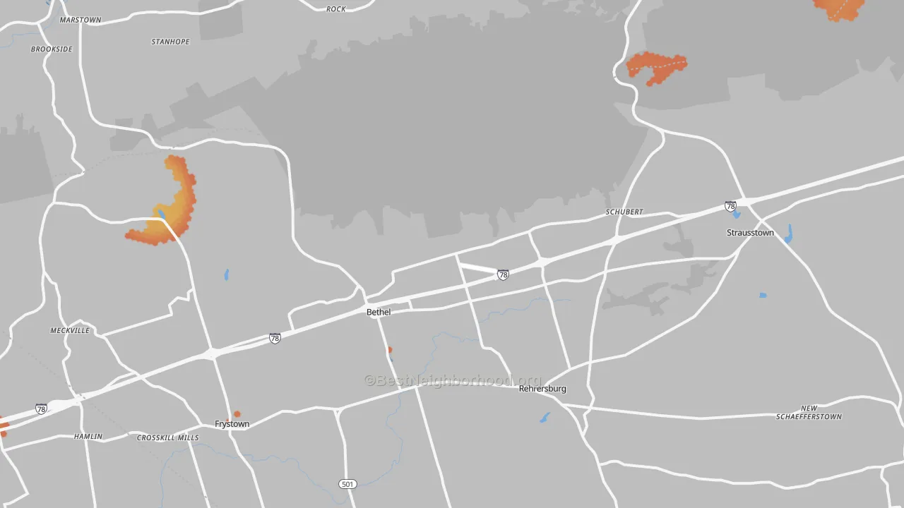 Bike Grade map of Bethel, PA