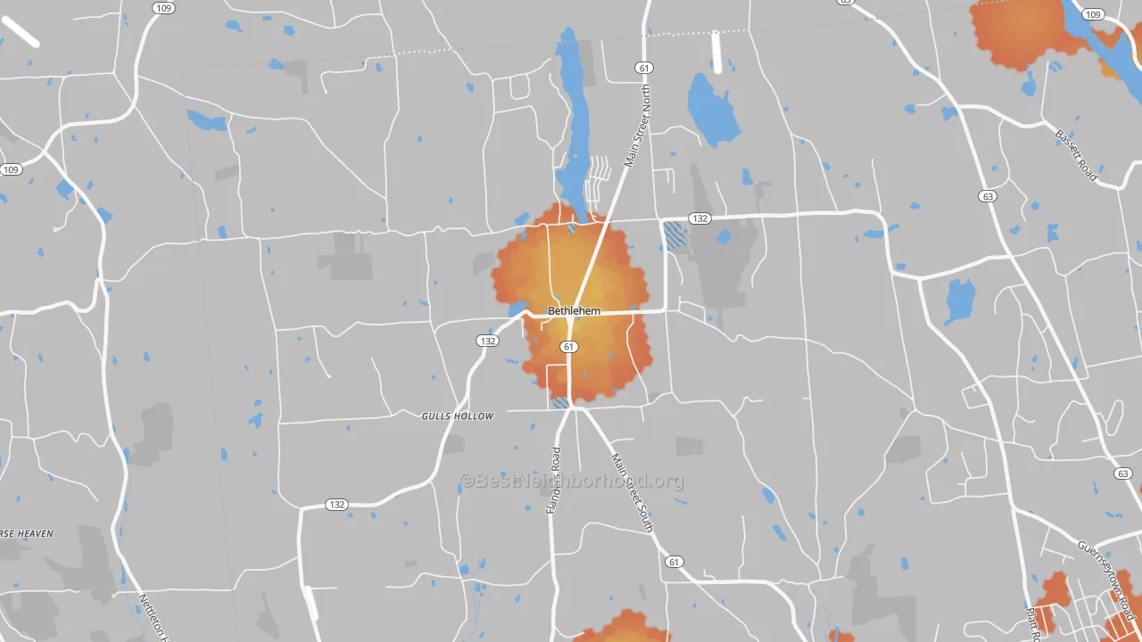Bike Grade map of Bethlehem, CT