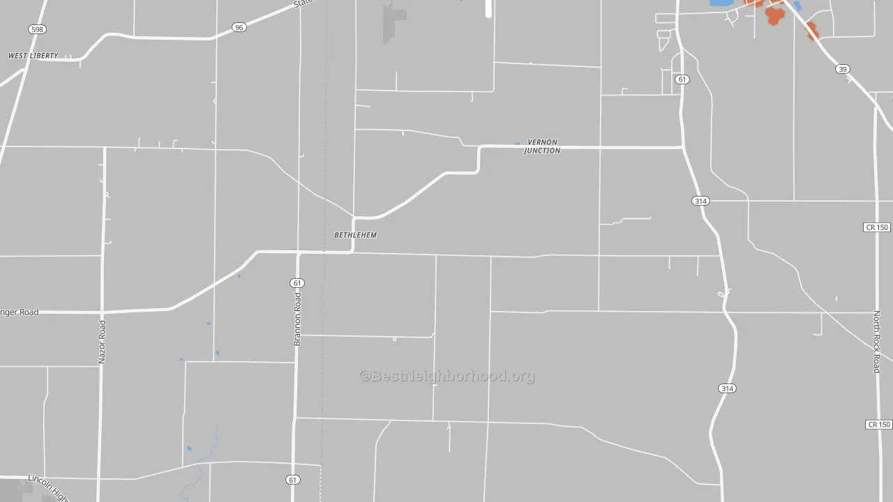 Bike Grade map of Bethlehem, OH