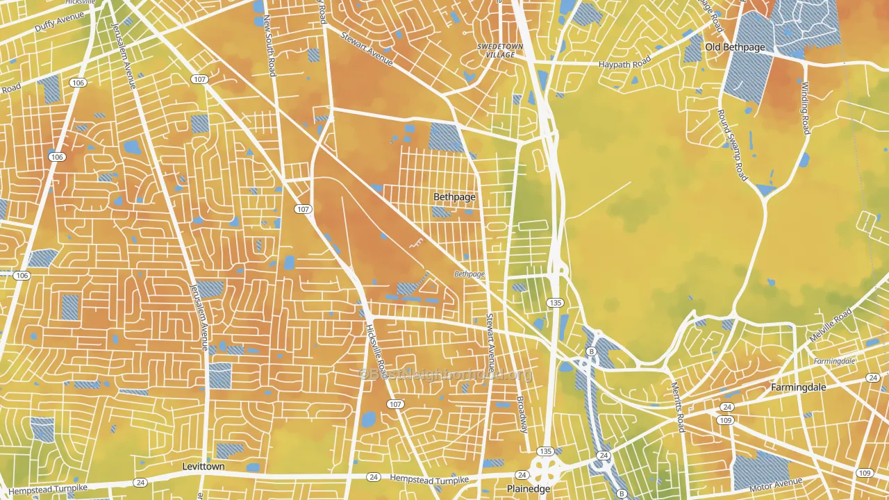 Bike Grade map of Bethpage, NY
