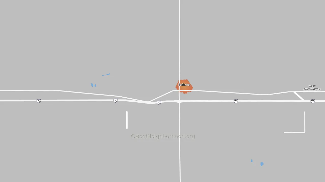 Bike Grade map of Bethune, CO