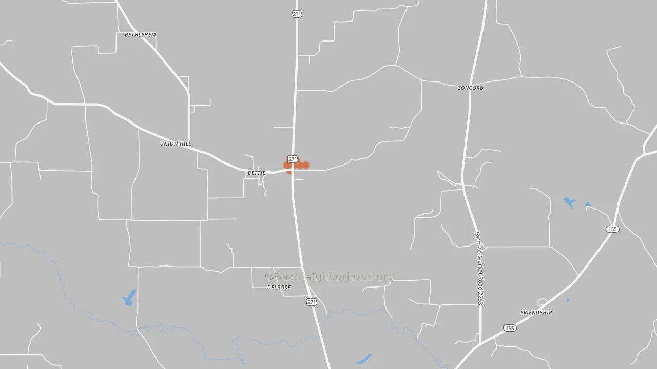 Bike Grade map of Bettie, TX