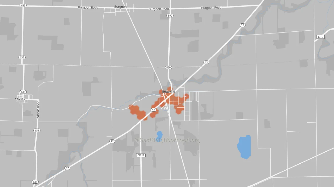 Bike Grade map of Bettsville, OH