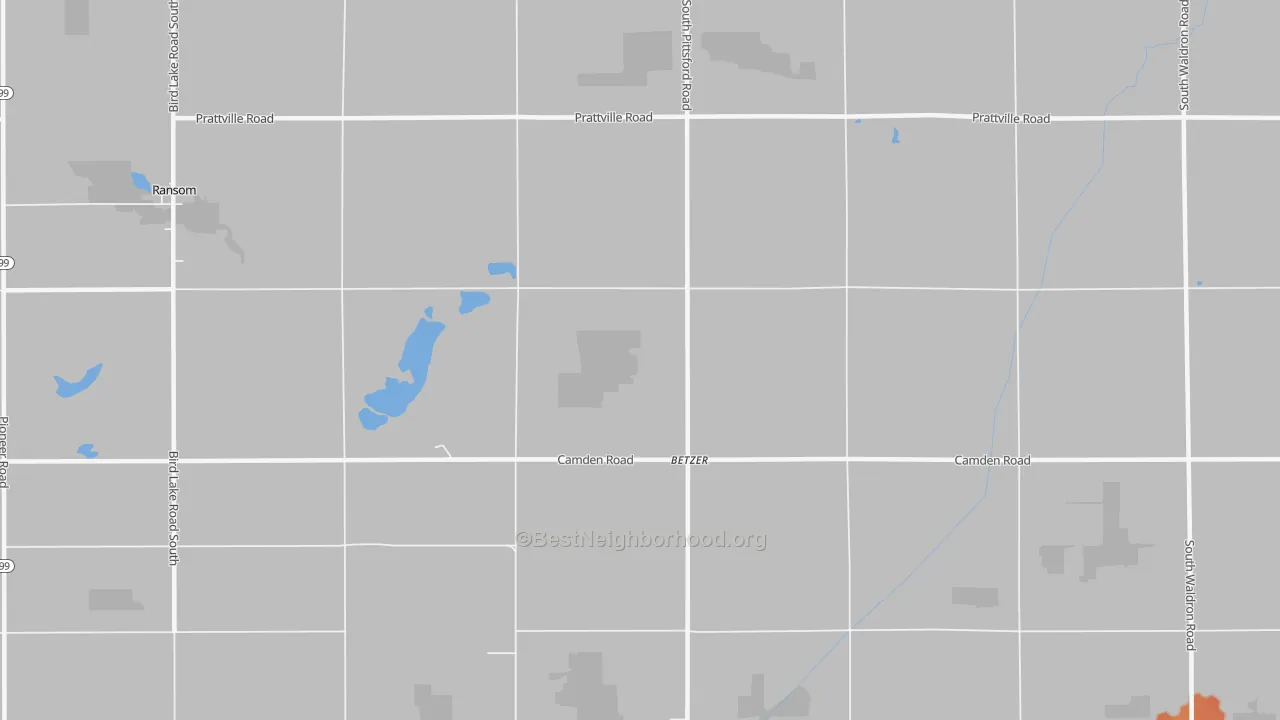 Bike Grade map of Betzer, MI