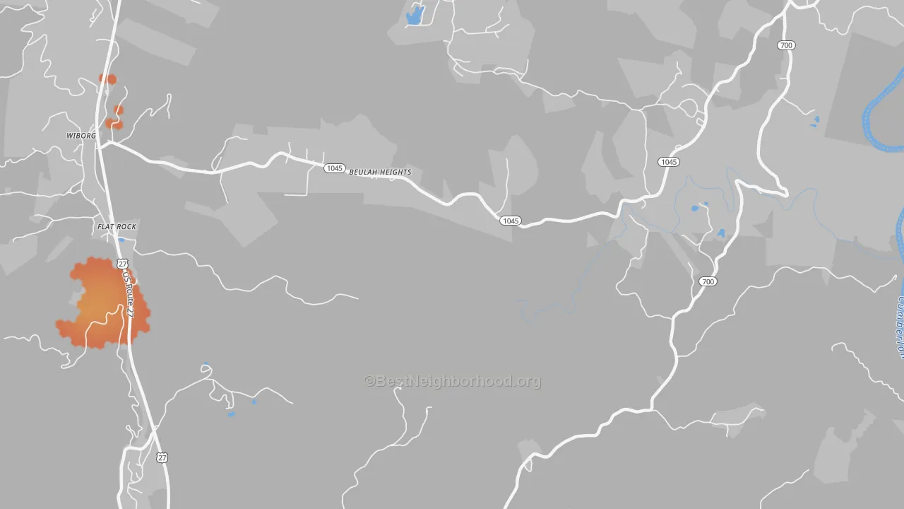 Bike Grade map of Beulah Heights, KY