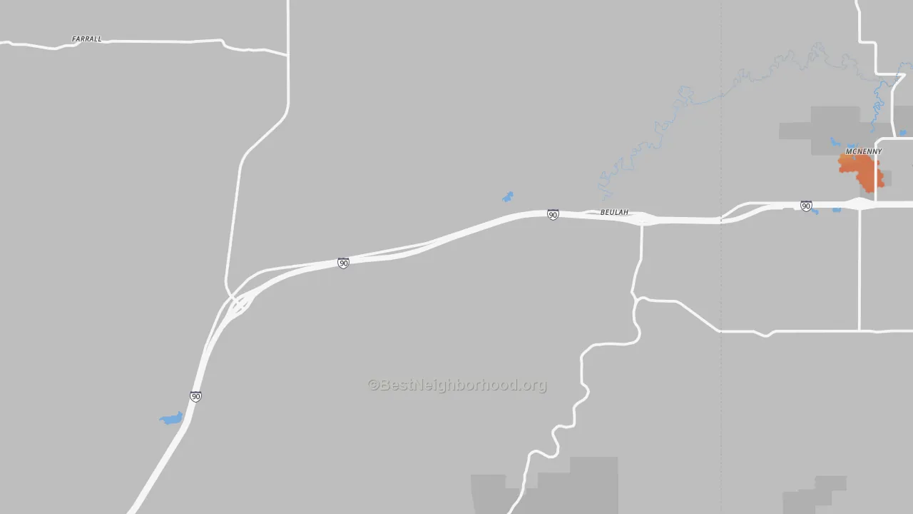 Bike Grade map of Beulah, WY