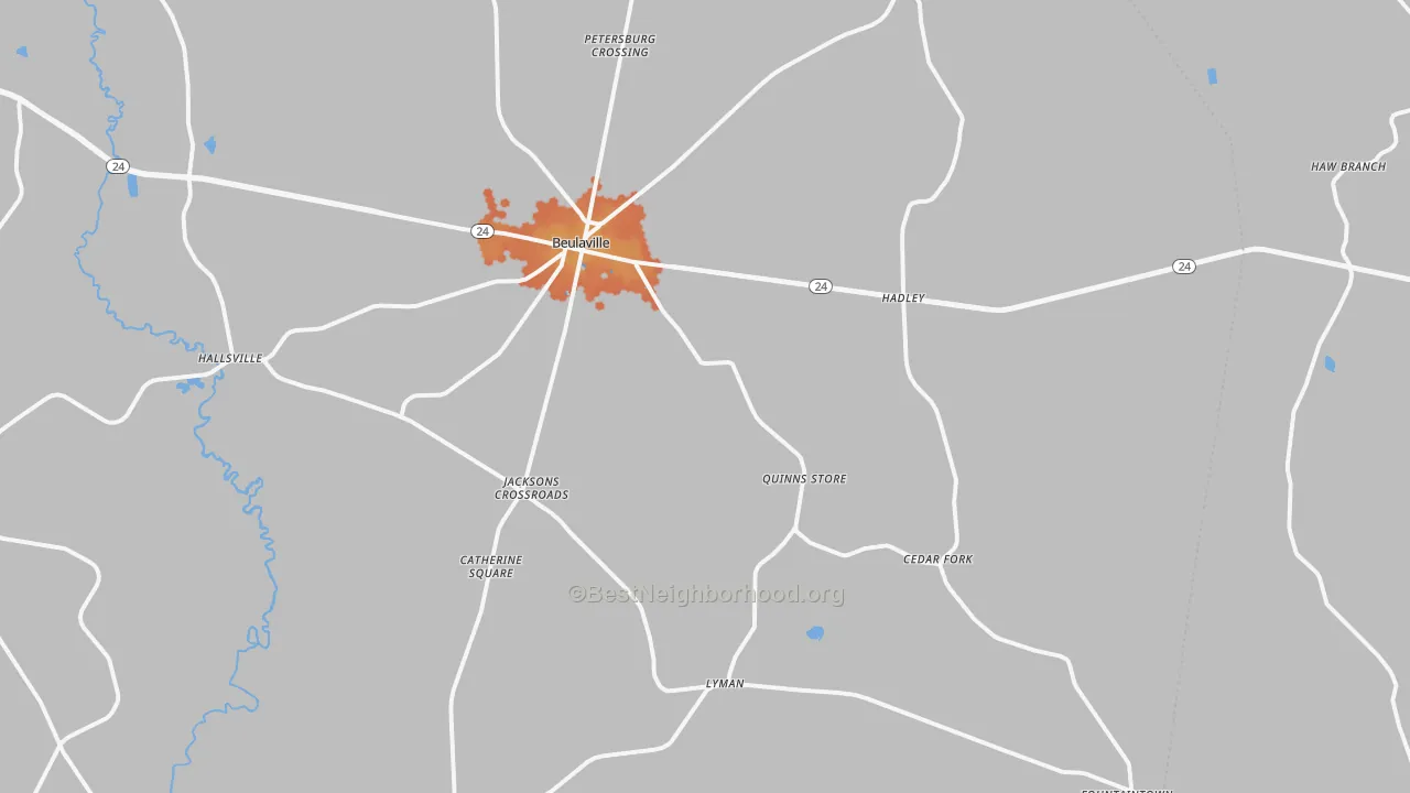 Bike Grade map of Beulaville, NC