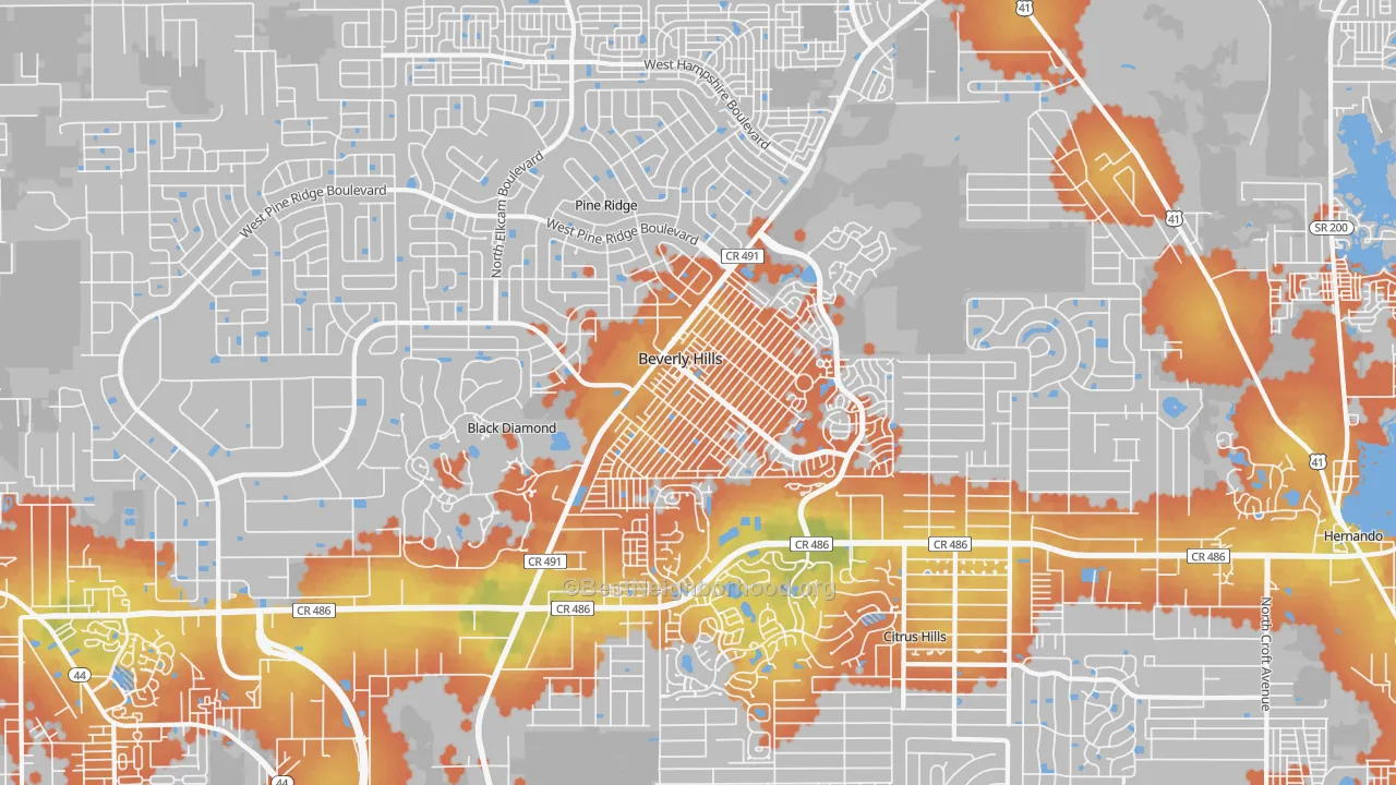 Bike Grade map of Beverly Hills, FL