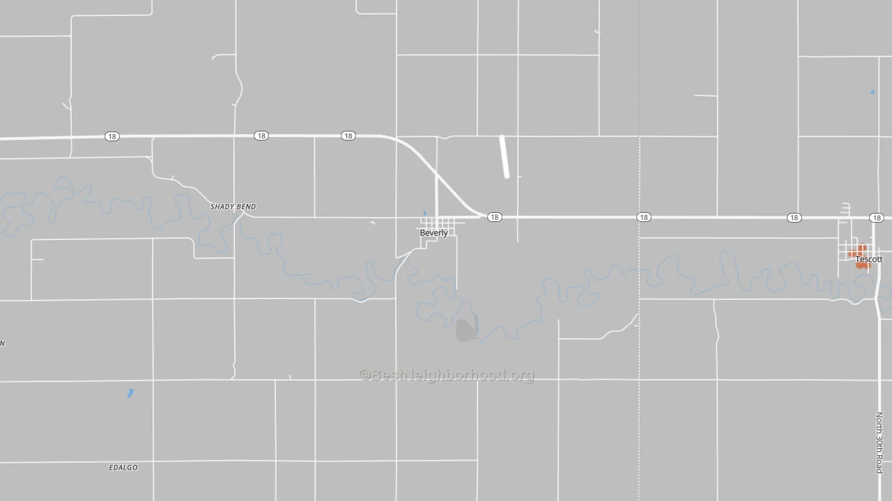 Bike Grade map of Beverly, KS
