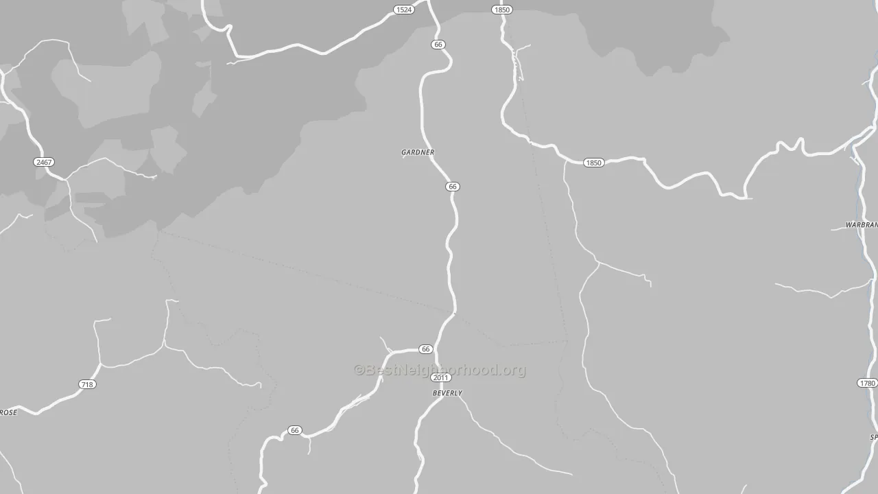 Bike Grade map of Beverly, KY