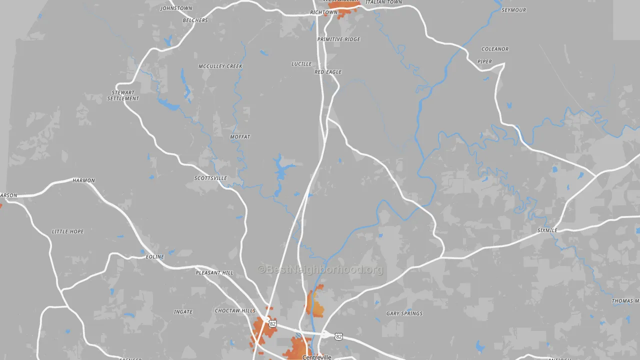 Bike Grade map of Bibb County, AL