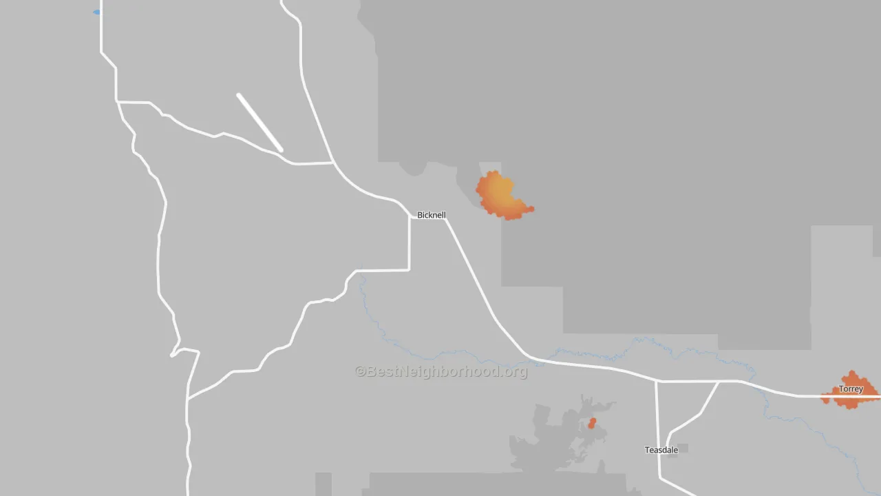 Bike Grade map of Bicknell, UT