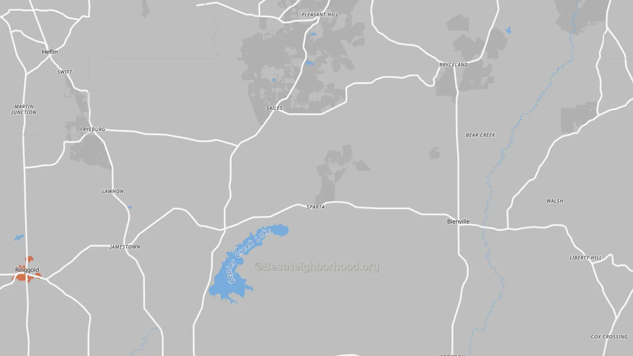 Bike Grade map of Bienville Parish, LA