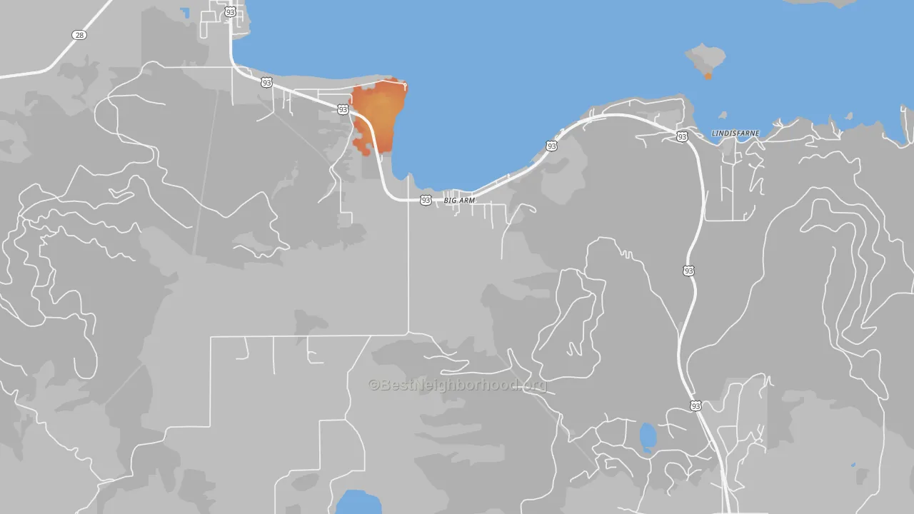 Bike Grade map of Big Arm, MT