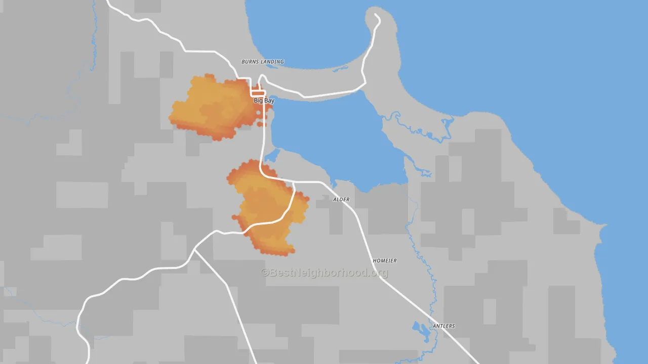 Bike Grade map of Big Bay, MI