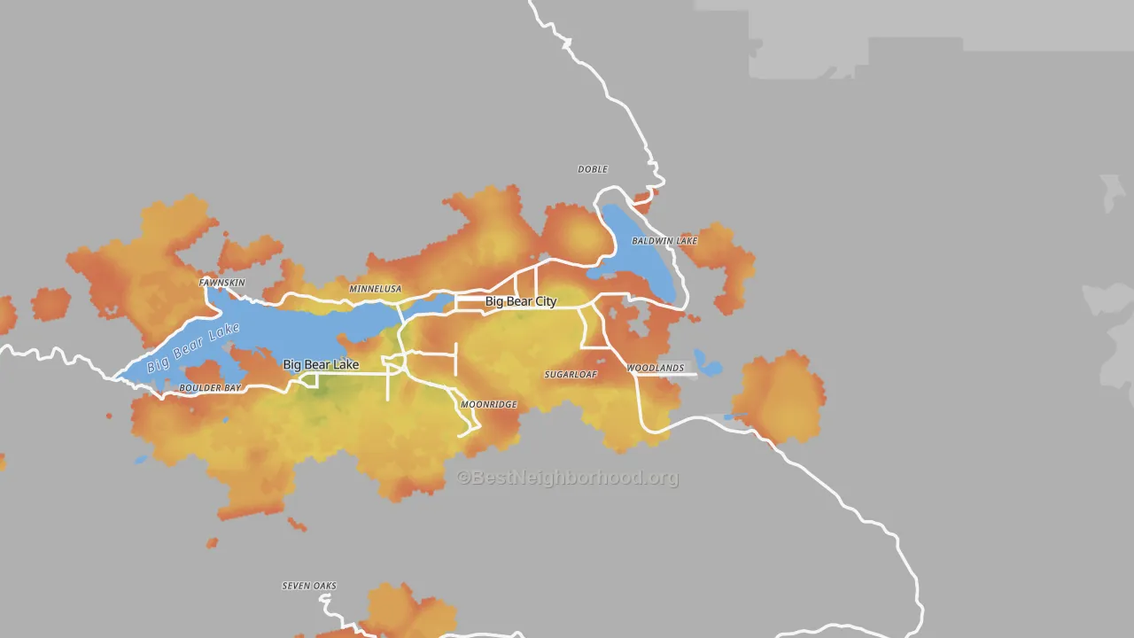 Bike Grade map of Big Bear City, CA