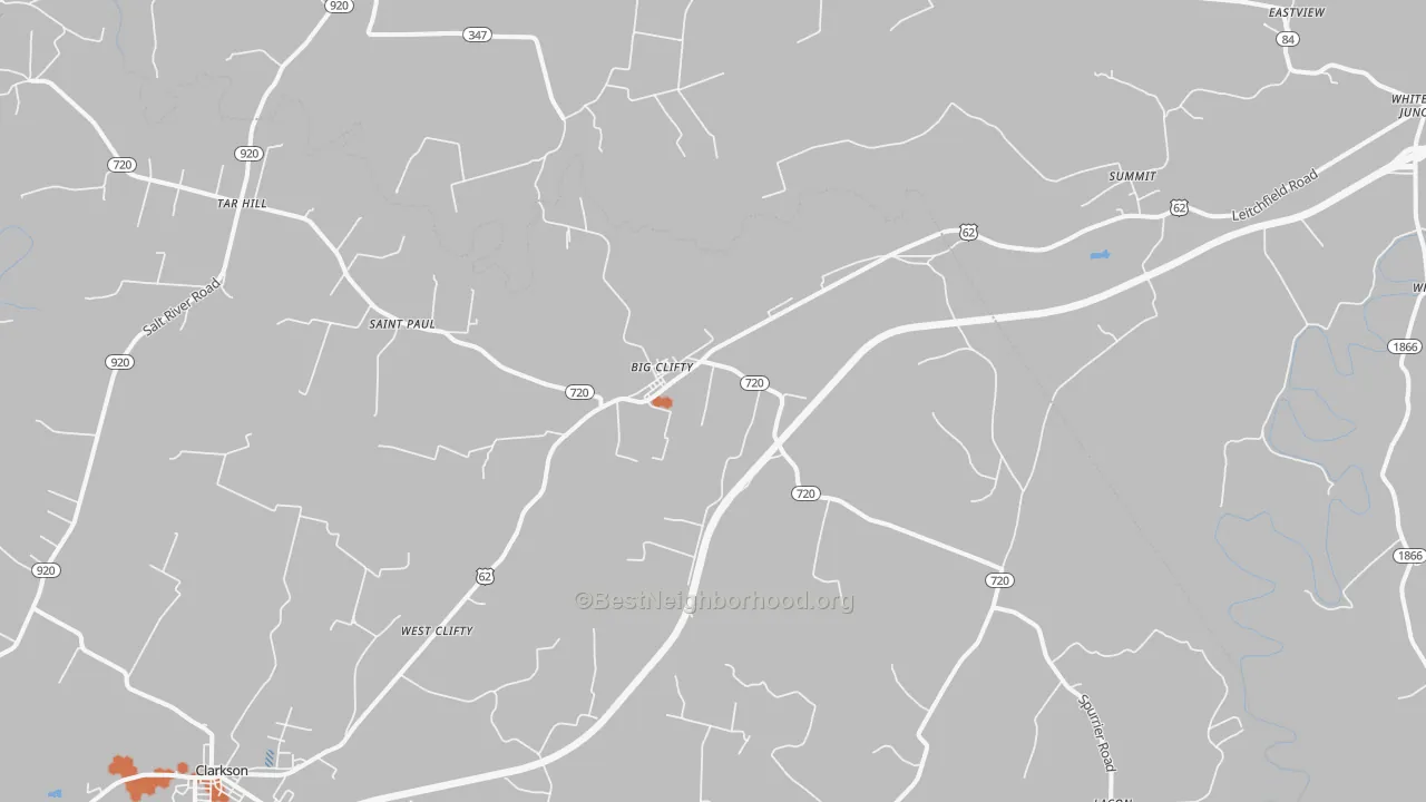 Bike Grade map of Big Clifty, KY