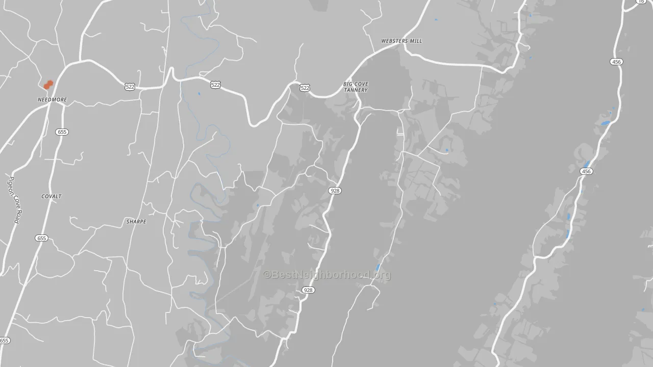 Bike Grade map of Big Cove Tannery, PA