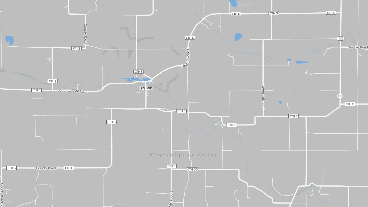 Bike Grade map of Big Falls, WI