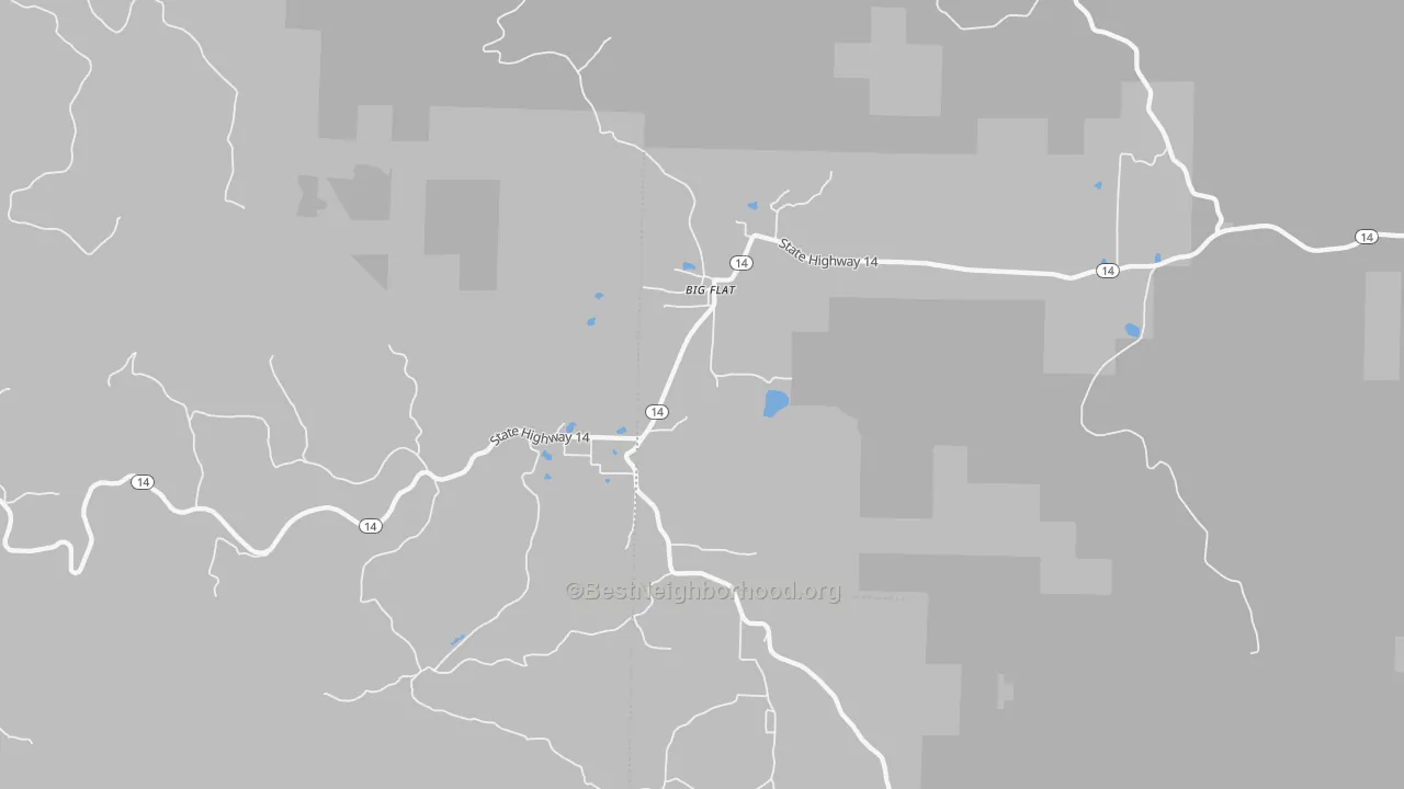 Bike Grade map of Big Flat, AR