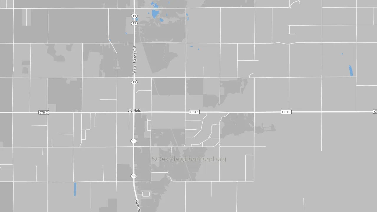 Bike Grade map of Big Flats, WI
