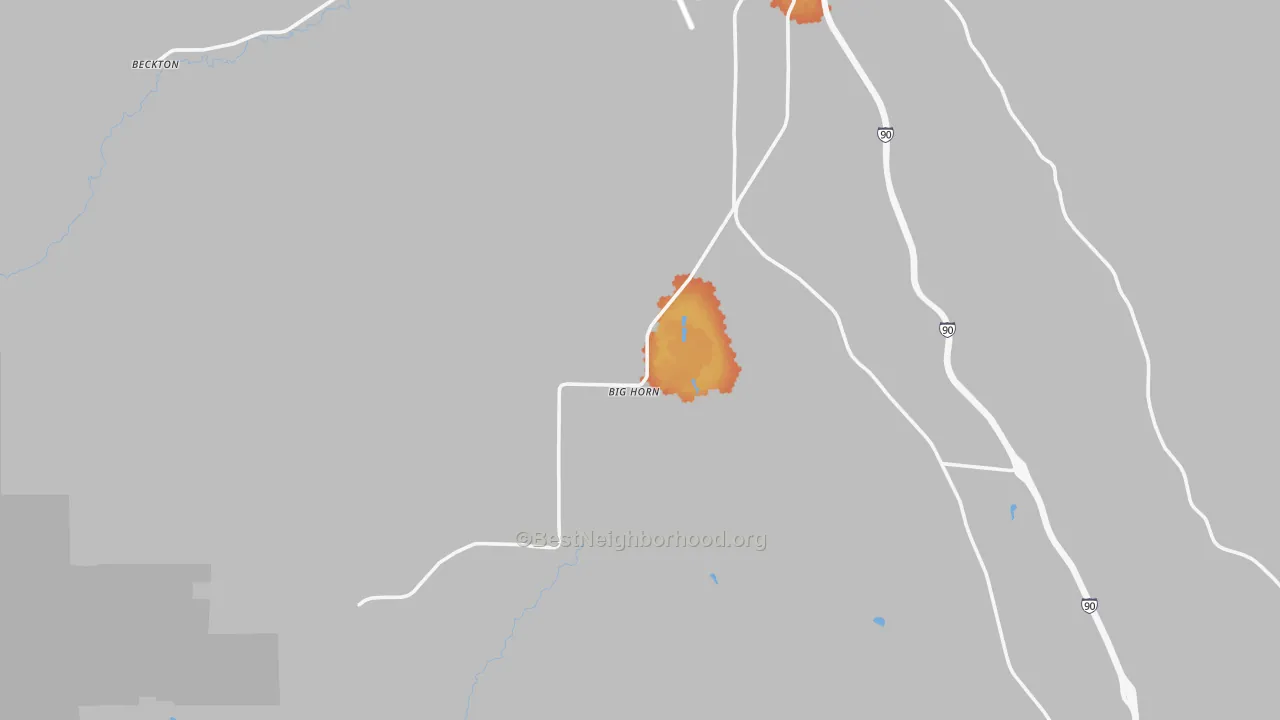 Bike Grade map of Big Horn, WY
